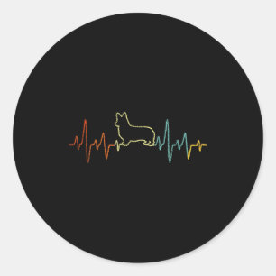 Funny Corgi Dog Owner Corgi Mom Corgi Dad Retro Vi Classic Round Sticker