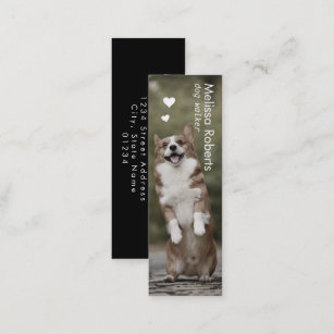 funny corgi dog photo mini business card