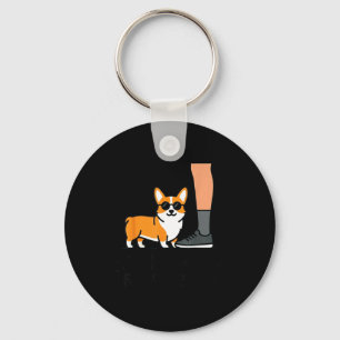 Funny corgi dog quote tall enough for shins cool keychain