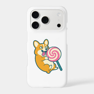 Funny Corgi Dog with Giant Lollipop iPhone 17 Pro Case