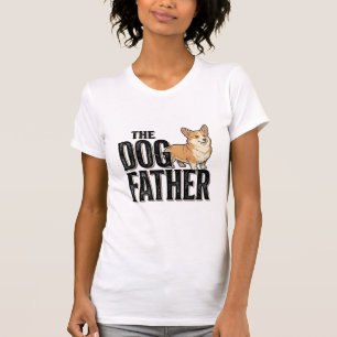 Funny Corgi Dogfather Vintage Engraving T-Shirt De