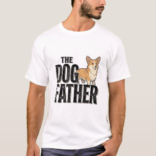 Funny Corgi Dogfather Vintage Engraving T-Shirt De