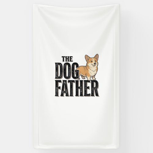 Funny Corgi Dogfather Vintage Engraving T-Shirt De Banner