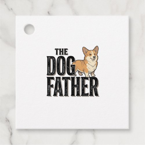 Funny Corgi Dogfather Vintage Engraving T-Shirt De Favor Tags