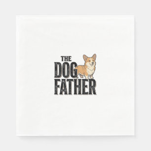 Funny Corgi Dogfather Vintage Engraving T-Shirt De Napkins