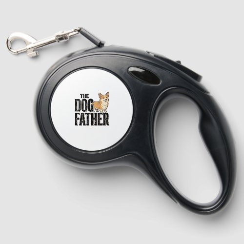 Funny Corgi Dogfather Vintage Engraving T-Shirt De Retractable Pet Leash