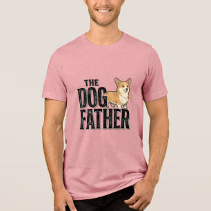 Funny Corgi Dogfather Vintage Engraving T-Shirt De Tri-Blend Shirt