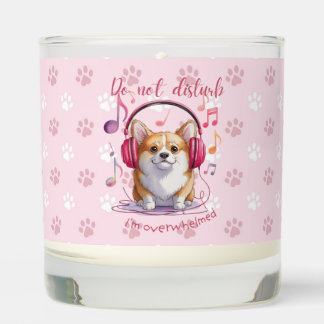 Funny Corgi Dont Disturb  Scented Candle