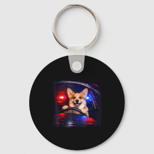 Funny corgi driving meme dog driving a car keychain