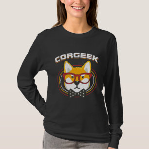 Funny Corgi Geek Corgeek Book Design Design 31 T-Shirt