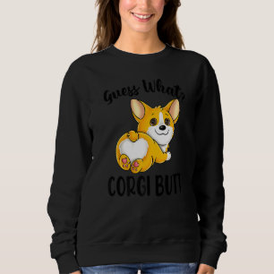 Funny Corgi Guess Cute Puppy Welsh Dog  Girls Wome Sweatshirt