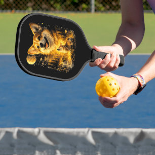 Funny Corgi Howling at The Moon Pickleball Paddle