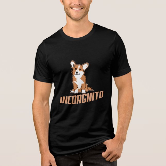Funny Corgi Incognito Dog Owner Tri-Blend Shirt (Front)