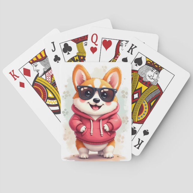 Funny Corgi Kawaii Dog Poker Cards (Back)