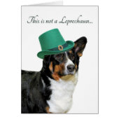 Funny Corgi Leprechaun Card (Front)