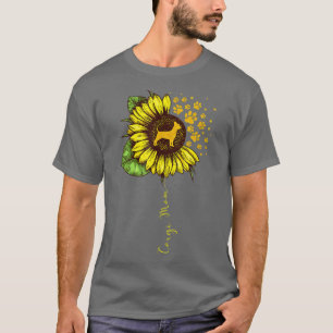 Funny Corgi Mom Sunflower Mother's Day Corgi Dog L T-Shirt
