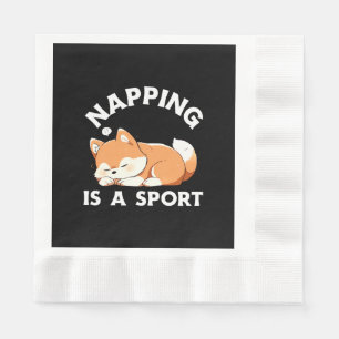 Funny Corgi Napping Is a Sport Dog Lover Napkins
