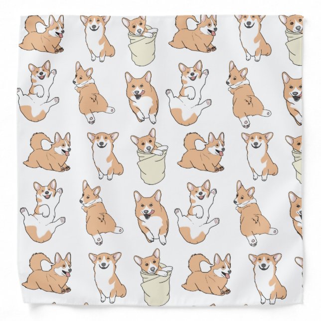 funny corgi pattern bandana (Front)