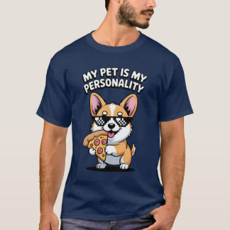 Funny Corgi Pizza Lover Pet Humor Tee