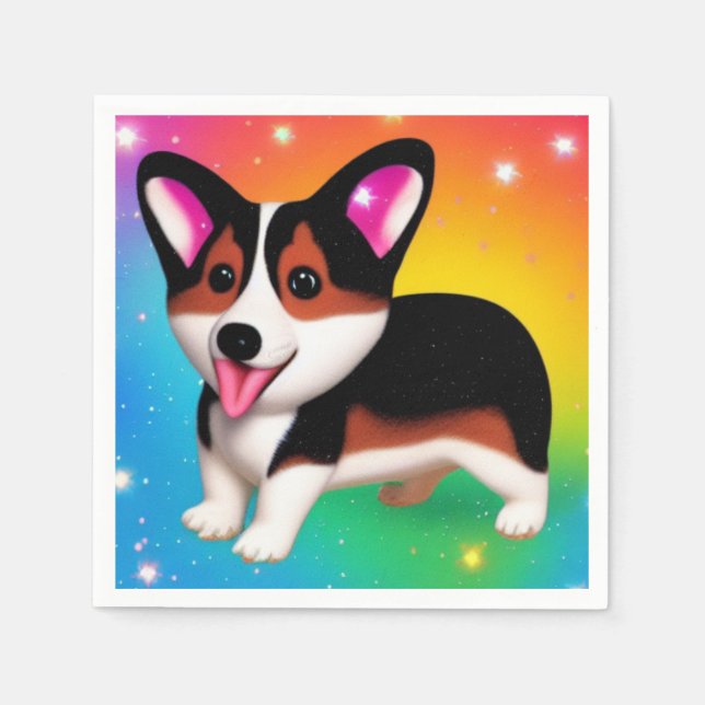 Funny Corgi Puppy Dog   Napkins (Front)