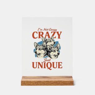 Funny Corgi Unique Vintage Engraving T-Shirt Desig Acrylic Sign
