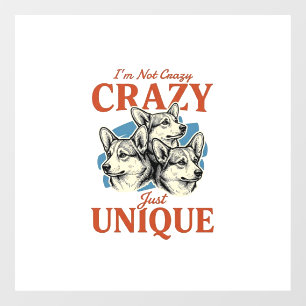 Funny Corgi Unique Vintage Engraving T-Shirt Desig Window Cling