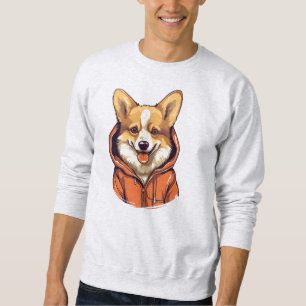 Funny Corgi Wearing Hoodie