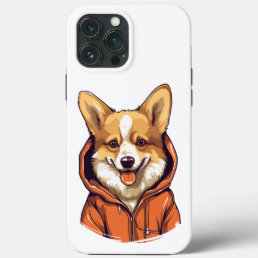 Funny Corgi Wearing Hoodie iPhone 13 Pro Max Case