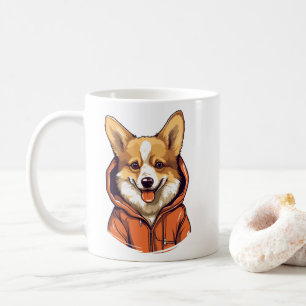 Funny Corgi Wearing Hoodie Coffee Mug