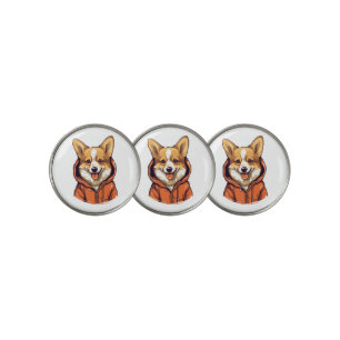 Funny Corgi Wearing Hoodie Golf Ball Marker