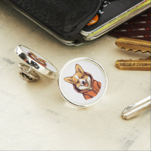 Funny Corgi Wearing Hoodie Lapel Pin