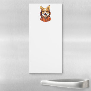 Funny Corgi Wearing Hoodie Magnetic Notepad