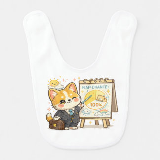 Funny Corgi Weather Nap Chance Baby Bib