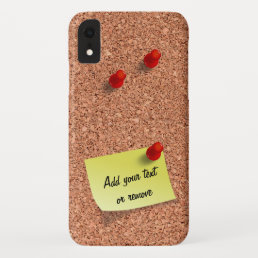 FUNNY Cork Board with Customizable Text on Post It iPhone XR Case