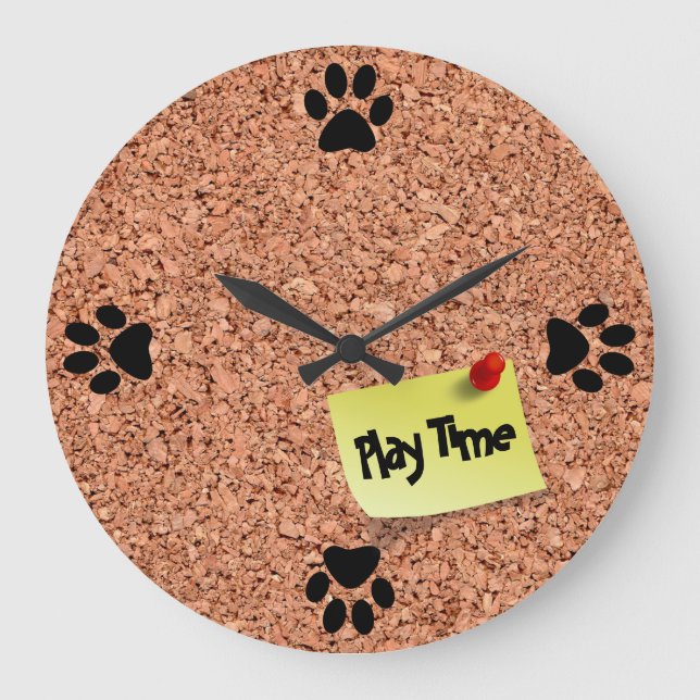 FUNNY Cork Board with Customizable Text on Post It Large Clock (Front)