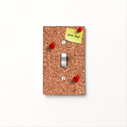 FUNNY Cork Board with Customizable Text on Post It Light Switch Cover