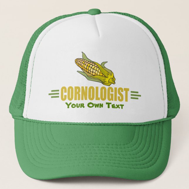 Funny Corn Farm Garden Cob Ear Cornologist Trucker Hat (Front)