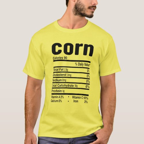 Funny Corn Nutrition Thanksgiving Costume T_Shirt