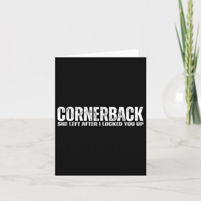Funny Cornerback Football Athlete Quote Defensive  Card (Front)