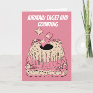 Funny Cornhole Airmail Birthday Cake Humor Card