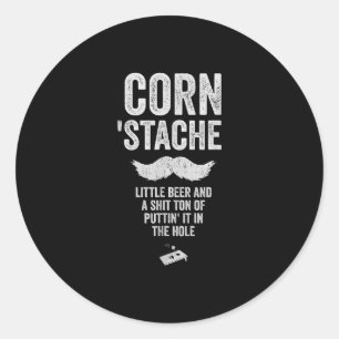 Funny Cornhole Dirty Adult Humor Cornhole And Beer Classic Round Sticker
