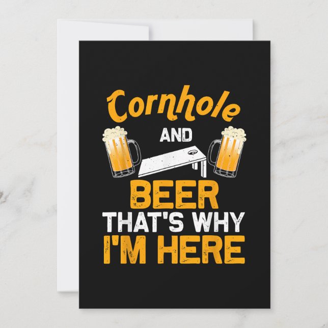 Funny Cornhole Gift For Men Cornhole Player Beer  Invitation (Front)