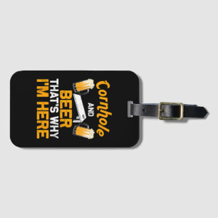 Funny Cornhole Gift For Men Cornhole Player Beer Luggage Tag