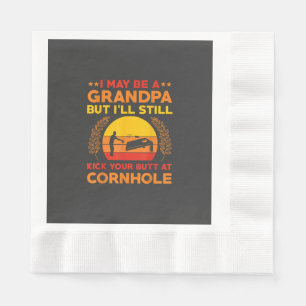 Funny Cornhole Grandpa Outfit Sack Toss Napkins