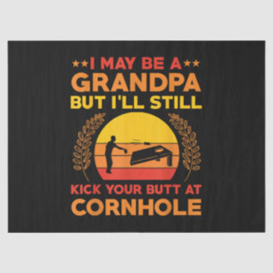 Funny Cornhole Grandpa Outfit Sack Toss Tissue Paper