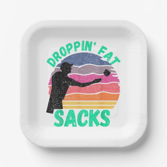 Funny Cornhole Team Cornhole Accessories  Paper Plates (Front)