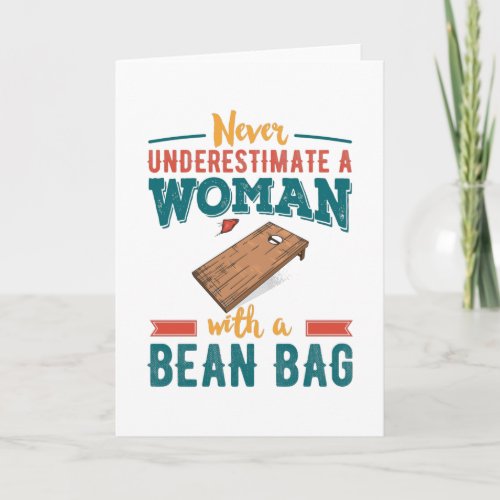 Funny Cornhole Woman with Bean Bag Gift Card