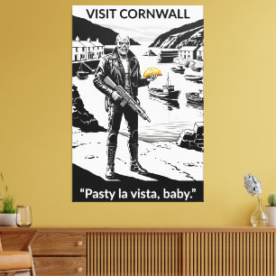 Funny Cornwall themed film parody canvas print