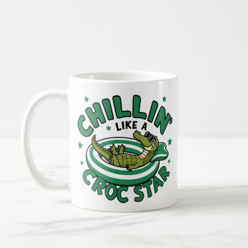 Funny corocdile cartoon croc summer coffee mug