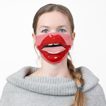 Funny Corona Face Mask With Big Lips / Mouth by shirts4girls at Zazzle